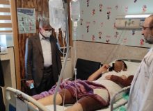 عیادت مجدد رئیس دانشگاه علوم پزشکی گیلان از مجروحان سانحه لنگرود