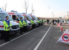 رژه خودرویی ارگان‌های امدادرسان به مناسبت شروع طرح امداد زمستانی ۱۴۰۲ انجام شد