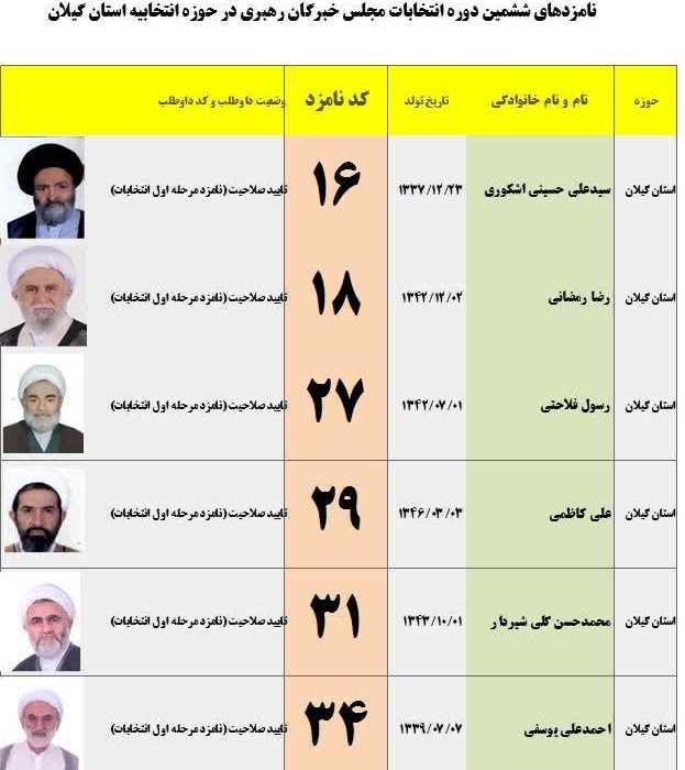 دبیر و سخنگوی ستاد انتخابات استان گیلان از ۲۵ بهمن تبلیغات ۶نامزد انتخابات خبرگان رهبری در گیلان آغاز میشود