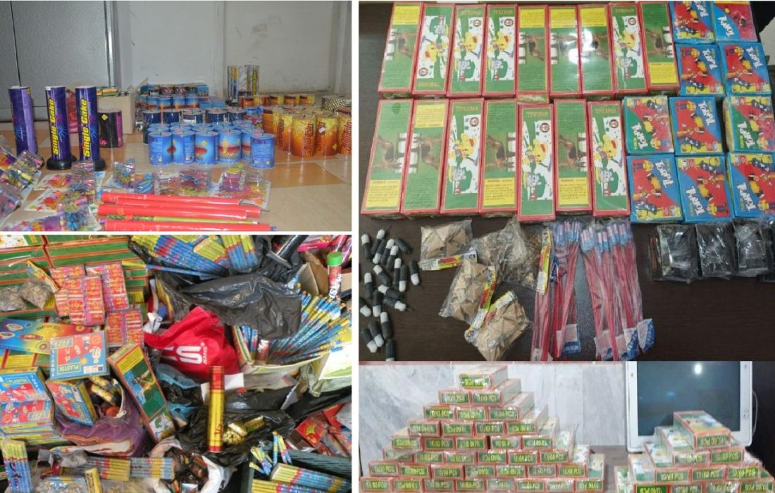 بيش از ۱۰ هزار عدد مواد محترقه در رشت کشف شد