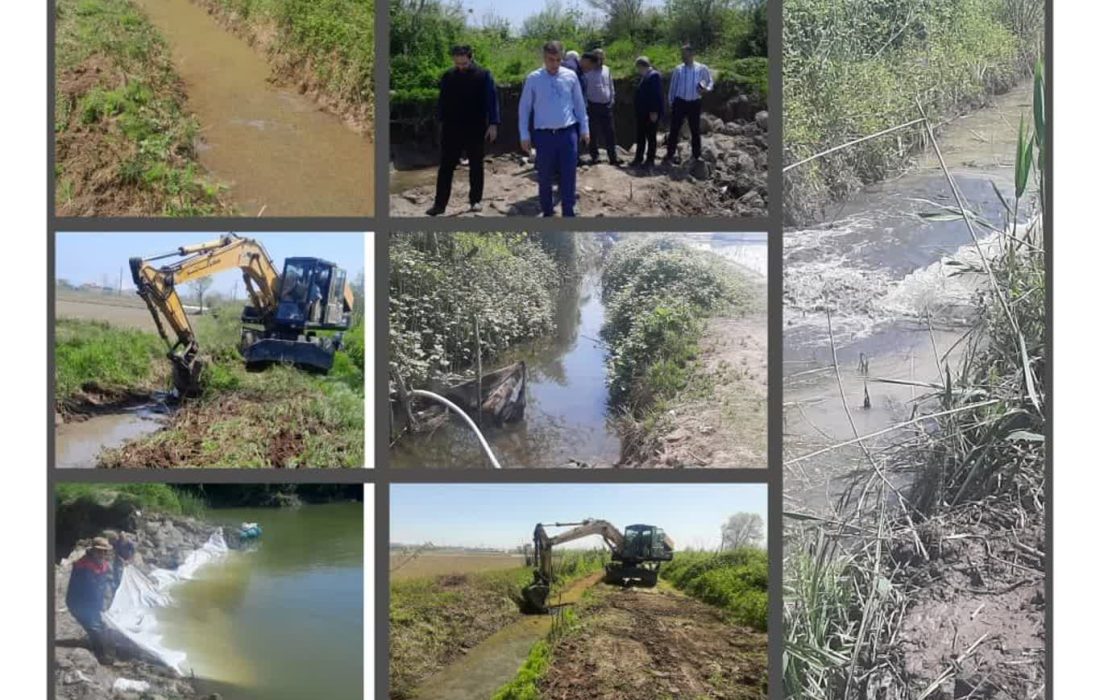 توسط سازمان منطقه آزاد انزلی صورت گرفت لایروبی مسیرهای انتقال آب كشاورزی در محلات منطقه آزاد انزلی