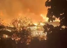 امدادرسانی مرکز اورژانس گیلان در پی حریق گسترده شهرک امامزاده ابراهیم