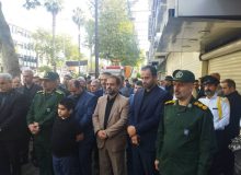 با حضور استاندار گیلان،اعضای شورای اسلامی و شهردار رشت؛  مراسم بزرگداشت شهیدان انصاری و نورانی در محل ترور “خیابان لاکانی رشت” برگزار شد