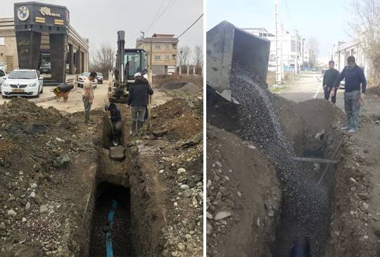 اتمام عملیات اجرایی توسعه شبكه فاضلاب خیابان المهدی صومعه سرا