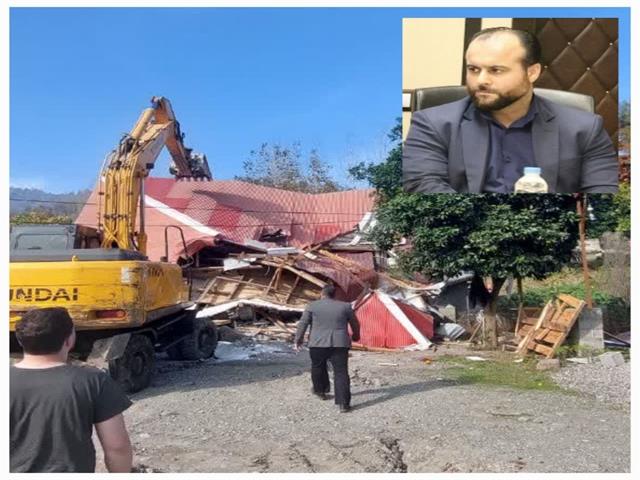 قلع و قمع یک ویلای ۷۰ متری در شهرستان شفت به جهت تغییر کاربری اراضی زراعی