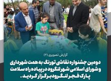 دومین جشنواره نقاشی تورنگ به همت شهرداری و شورای اسلامی شهر لنگرود در پیاده راه سلامت پارک فجر لنگرود برگزار گردید
