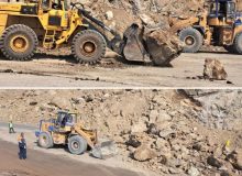 بازگشایی محور قدیم امامزاده هاشم ـ رودبار پس از ریزش سنگ