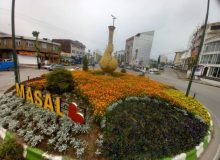 اجرای عملیات گل‌کاری در میدان گاز شهر ماسال