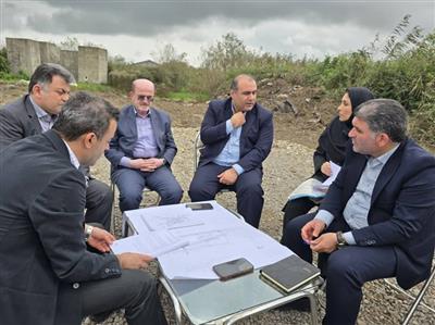 بازدید مسئولان ارشد استانی و شهرستانی از محل احداث تصفیه خانه بهداشتی فاضلاب شهر لنگرود