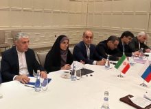 بازدید وزیر راه، استاندار گیلان و هیئت‌های روس و آذربایجان از پایانه مرزی و بارانداز ریلی آستارا