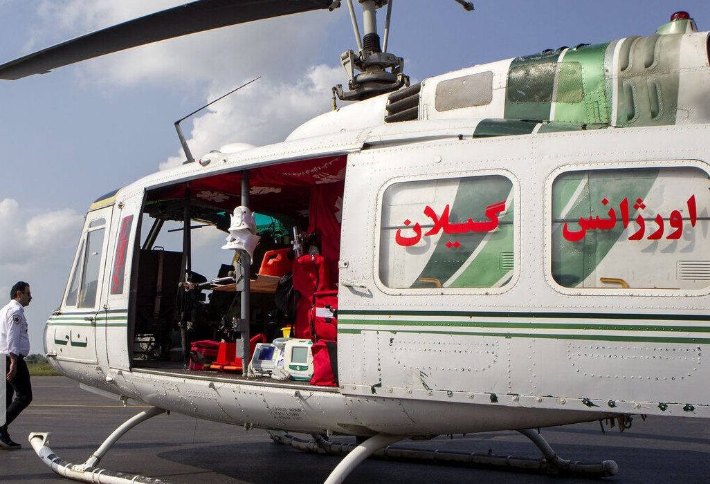 اعزام اورژانس هوایی گیلان برای انتقال مصدومان انفجار هتل اسپیناس آستارا