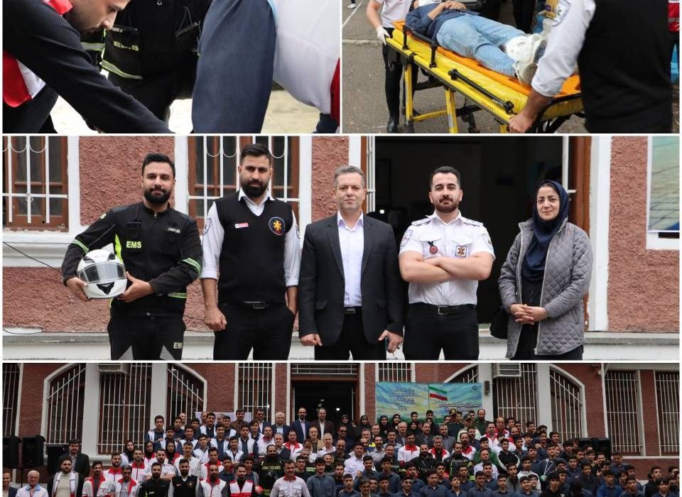 حضور فعال اورژانس ۱۱۵ گیلان در مانور پدافند غیرعامل رشت