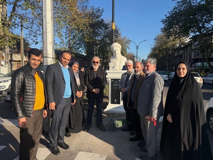 در آستانه جشن شب یلدا ؛ سردیس لسان‌الغیب حافظ شیرازی در رشت رونمایی شد