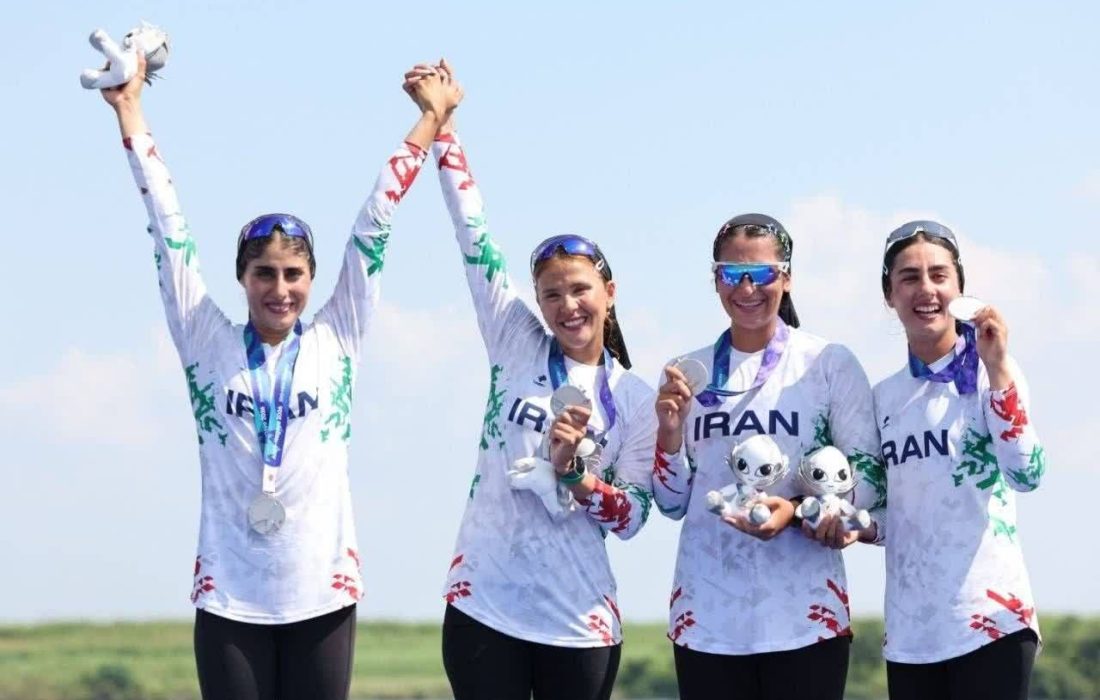 اولین مدال بازیهای آسیایی برای گیلان؛ کسب مدال نقره تیم روئینگ بانوان ایران با حضور دختر گیلانی